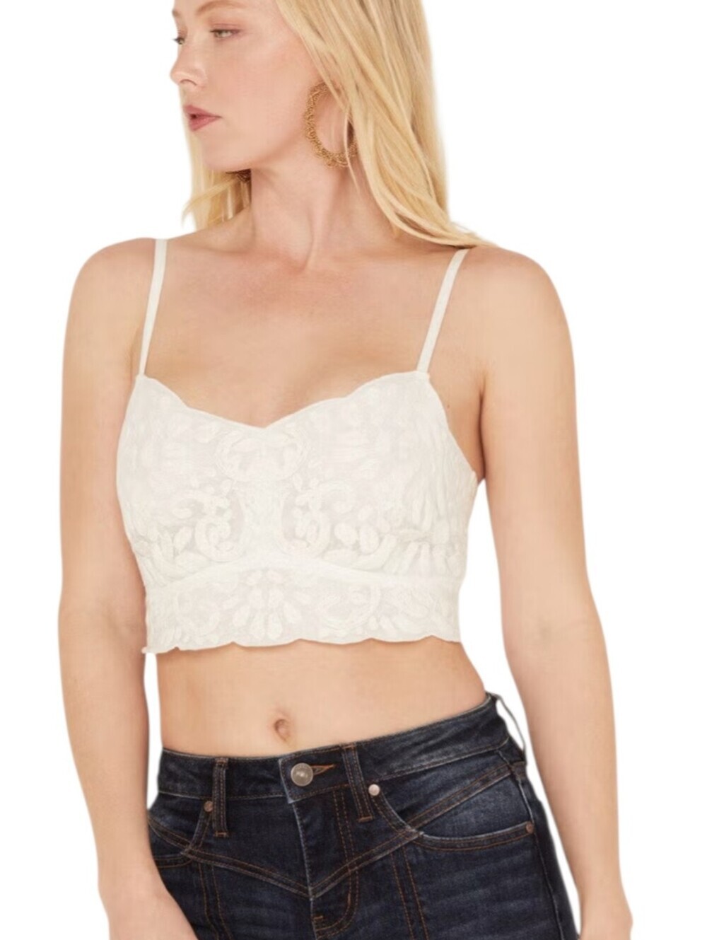 Shyanne Women's Mesh Embroidered Bandeau Tank Top